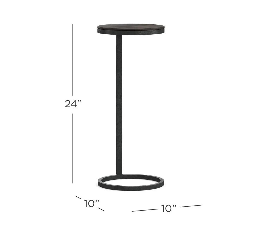 Duke Round Metal Accent Table | Sleek Minimalist Side Table