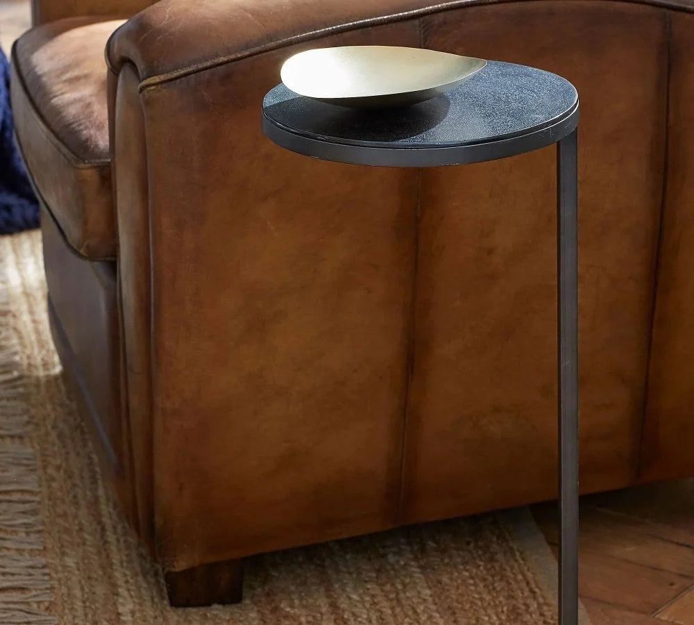Duke Round Metal Accent Table | Sleek Minimalist Side Table