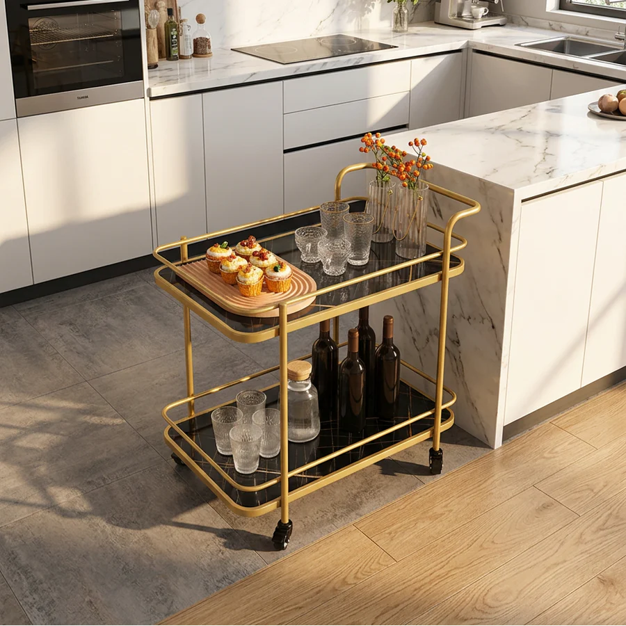 Home Store Rolling Dining Cart & Beverage Station