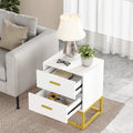 Sleek 2-Drawer End Table - Compact Storage Side Table for Living Room