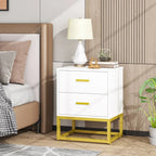 Sleek 2-Drawer End Table - Compact Storage Side Table for Living Room