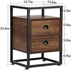 2-Drawer Modern End Table Side Table